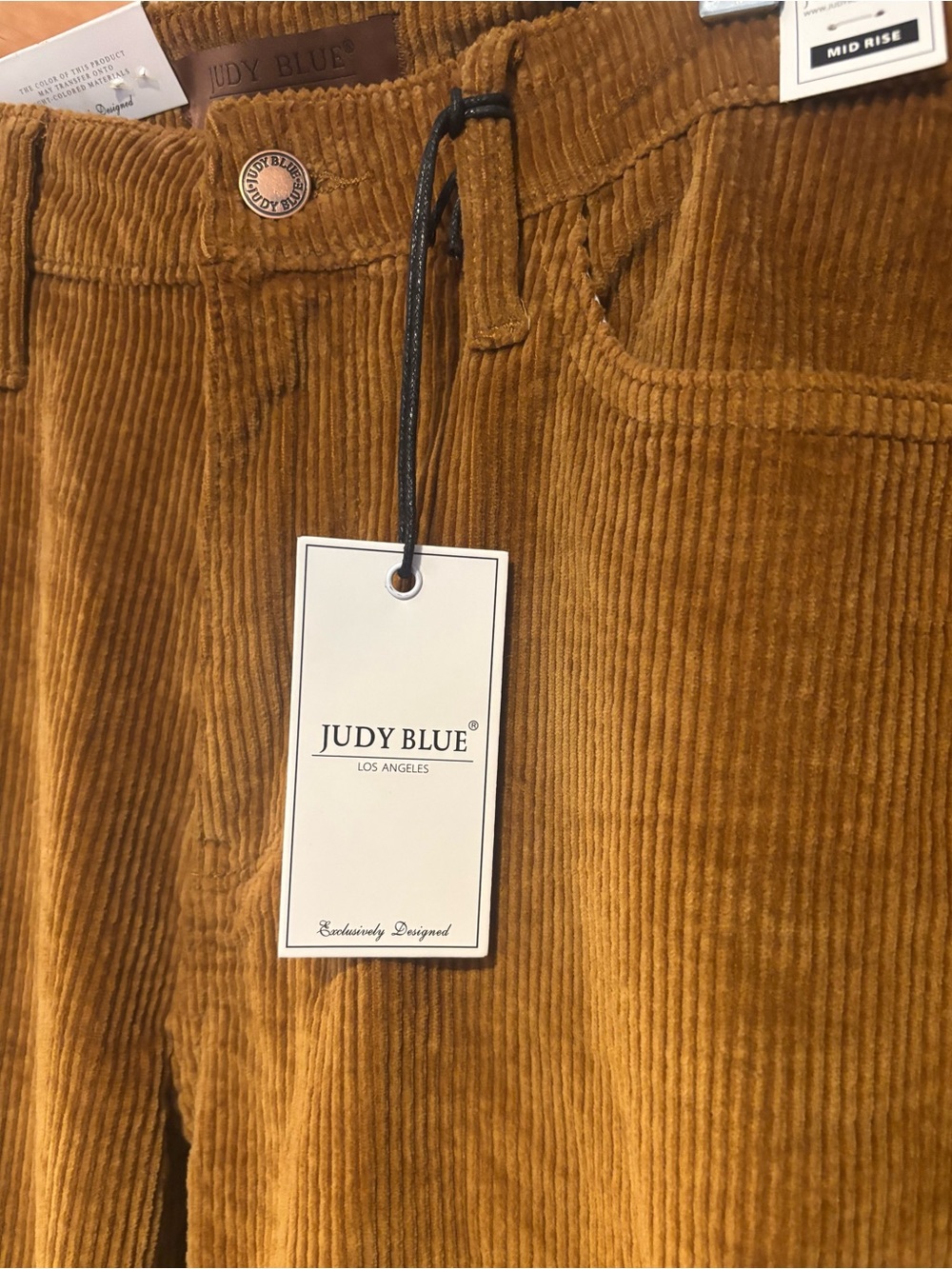 Judy Blue Corduroy Pants in Warm Caramel - Picture 2 of 6